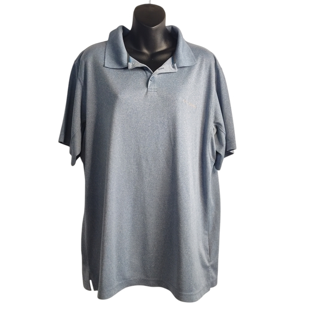 Columbia Omni-Shade Sun Protection Men's Light Blue Short Sleeve Polo Size XL/TG